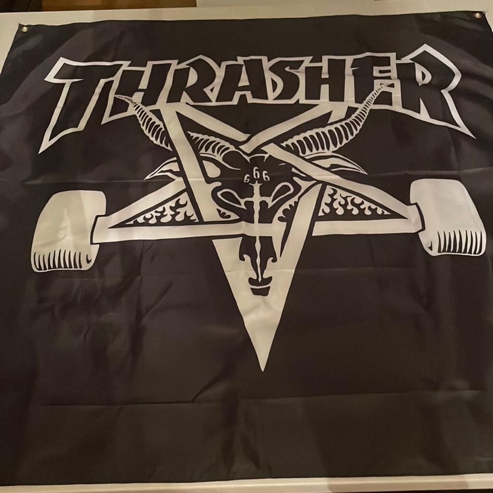 Thrasher Brand tapestry poster